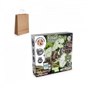 2 in 1 Fossil Excavation Kit III. Jogo didtico fornecido com saco de oferta em papel kraft (115 g/m)