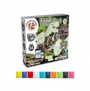 2 in 1 Fossil Excavation Kit IV. Jogo didtico fornecido com saco de oferta em non-woven (80 g/m)