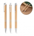 BETA BAMBOO. Esferogrfica em bambu com clipe em metal