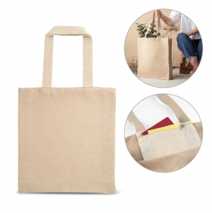 PADOVA. Saco em juco (275 g/m) com bolso interior em 100% algodo (120 g/m)