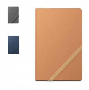 HUXLEY. Bloco de notas A5, feita de papel resistente  gua, com pginas pautadas feitas de um material certificado FSC e outros materiais controlados