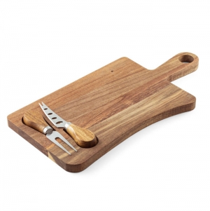 CASSIA. T�bua de queijos em madeira de ac�cia com pega, feita de material certificado FSC� e outros materiais controlados