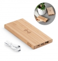 FITCH. Power bank 5'000 mAh com carregador wireless em bambu 5W