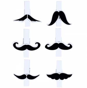 CONJUNTO 6 PINAS MADEIRA COM BIGODES