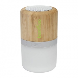 Coluna Bluetooth em bambu com luz 'Aurea'