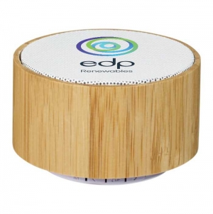 COLUNA BLUETOOTH DE BAMBU + IMP EDP 4 COLORES