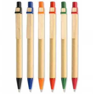 ESFEROGR�FICA EM CART�O RECICLADO, COM CLIP EM MADEIRA