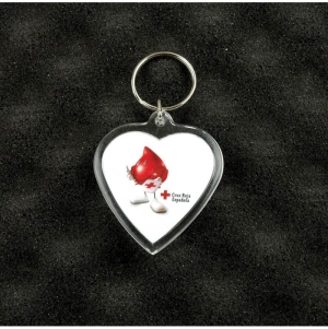 PORTA-CHAVES CR-COR FORMATO CORA��O COM 2 FACES, ACR�LI