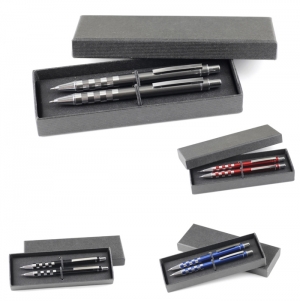 CONJUNTO DE ESFEROGR�FICA E LAPISEIRA EM ALUM�NIO, ESTO