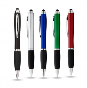 Esferogrfica stylus colorida com pega preta 'Nash' (tinta preta)