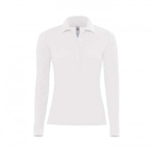 POLO B&C SAFRAN PURE WOMEN MANGA COMPRIDA 180G - 10