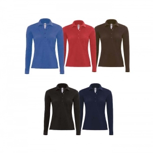 POLO B&C SAFRAN PURE WOMEN MANGA COMPRIDA 180G - 10