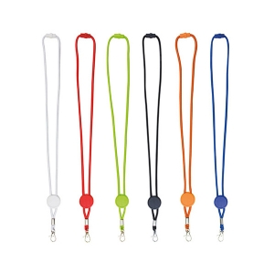 LANYARD TUBULAR EM POLISTER COM AJUSTE E MOSQUETO