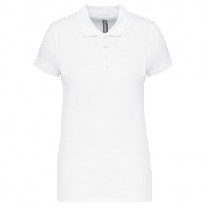 POLO PIQU� MULHER MANGA CURTA BRANCO
