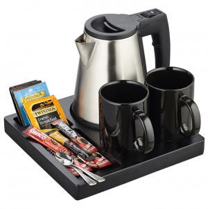 TABULEIRO BAMBOO PRETO E CHALEIRA 1 LT