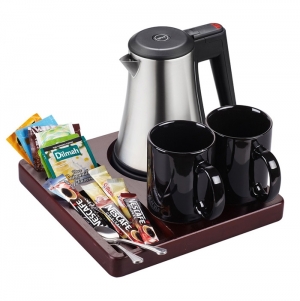 TABULEIRO BAMBOO MOGNO E CHALEIRA 0.5 LT