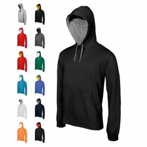 Sweatshirt com capuz em contraste