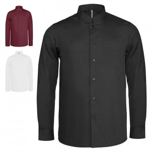 Camisa de homem com gola  padre de manga comprida
