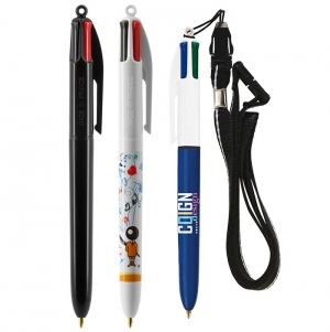 BIC 4 COLOURS + LANYARD ESFEROGRFICA IMPRESSO 1 COR