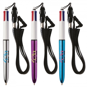 BIC 4 COLOURS SHINE LASER + LANYARD