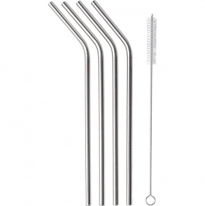 Conjunto de 4 palhinhas de ao inoxidvel Rudy