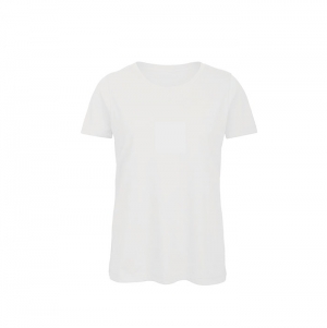 T-SHIRT ORGANIC DE SENHORA COM DECOTE REDONDO BRANCO