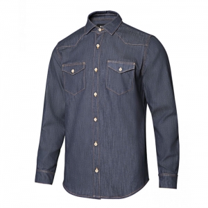 CAMISA DENIM STRETCH MANGA COMPRIDA HOMEM