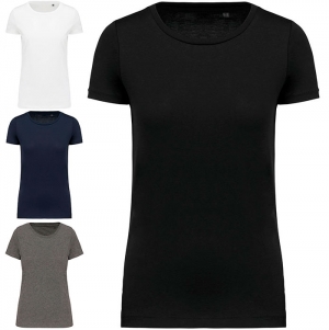 T-shirt Supima de senhora com decote redondo de manga curta