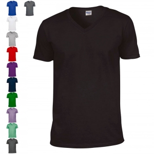 SOFT STYLE ADULT V-NECK T-SHIRT T-shirt de homem com decote em V