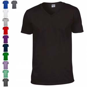 SOFT STYLE ADULT V-NECK T-SHIRT DE HOMEM COM DECOTE EM