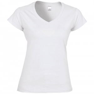 SOFT STYLE LADIES V-NECK T-SHIRT DE SENHORA COM DECOTE