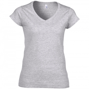 SOFT STYLE LADIES V-NECK T-SHIRT DE SENHORA COM DECOTE