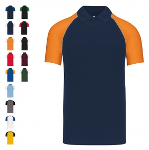 Polo baseball > polo de homem bicolor