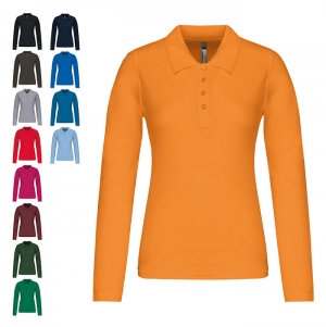 POLO PIQU� DE SENHORA DE MANGA COMPRIDA