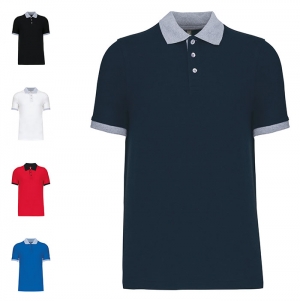 Polo de homem piqu bicolor