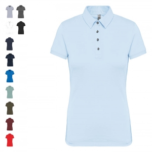 Polo jersey de senhora de manga curta