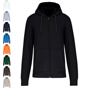 Sweatshirt eco-responsvel com capuz e fecho de homem