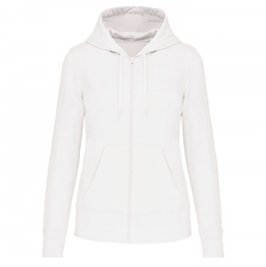 Sweatshirt eco-responsvel com capuz e fecho de senhora