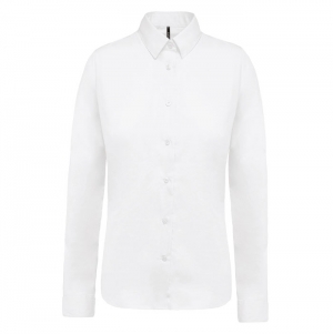 Camisa de senhora em popeline de manga comprida