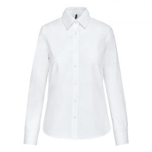 Camisa de senhora manga comprida em Oxford de tratamento fcil