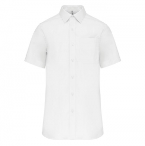 Camisa de manga curta em popeline tratamento fcil