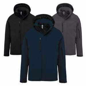 Parka softshell acolchoada com capuz