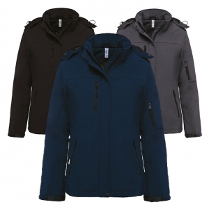 Parka softshell acolchoada de senhora com capuz