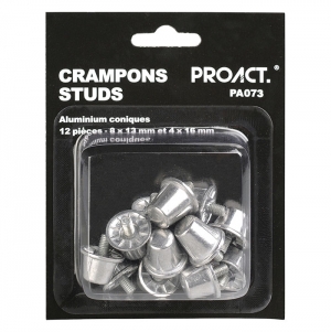 Caixa de 12 grampos em alum�nio c�nicos