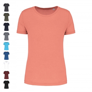T-shirt de desporto de senhora Triblend com decote redondo