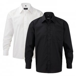 Camisa de homem em popeline de manga comprida