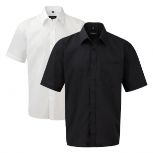 Camisa de homem em popeline de manga curta