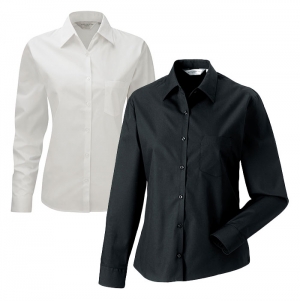 Camisa de senhora de manga comprida em popeline
