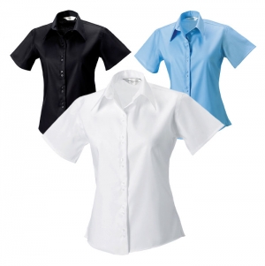 Camisa de senhora de manga curta que no precisa passar a ferro