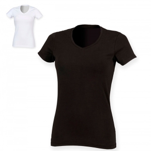 T-SHIRT DE SENHORA DECOTE V FEEL GOOD